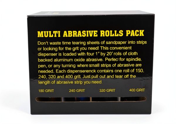Big Horn 22180 Abrasive Roll Pack 4 Rolls 1in x 20 ft Aluminum Oxide-3